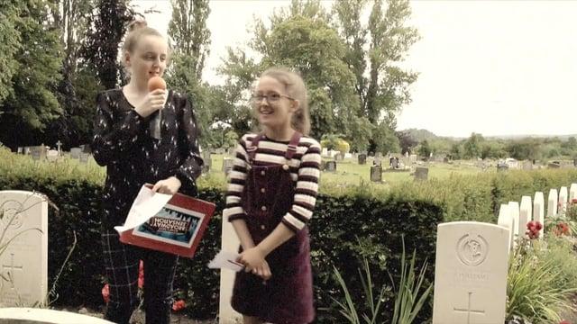 Victoria C.P School go back in time at Wrexham Cemetery.